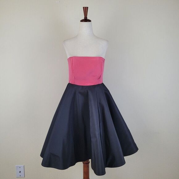 Gianfranco Ferre Dresses & Skirts - Gianfranco Ferre Dress Womens IT42 Black Pink Silk Taffeta Circle Skirt Evening